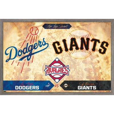 Trends International MLB Rivalries - Los Angeles Dodgers vs San Francisco Giants Framed Wall Poster Prints