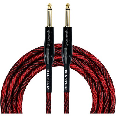 Kirlin IWB Black/Red Woven Instrument Cable 1/4" Straight
