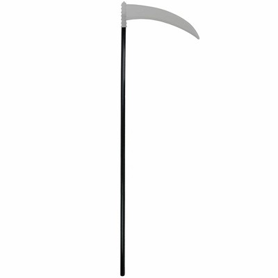 Skeleteen Grey Scythe Staff - Grim Halloween Costume Accessories Weapon Scythe Prop