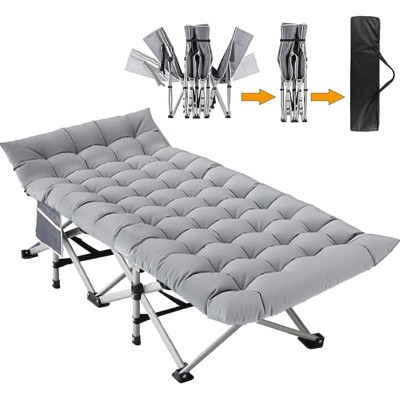 SKONYON Camping Cot for Adults Heavy-Duty Cots for Sleeping  with Mattress and Carry Bag
