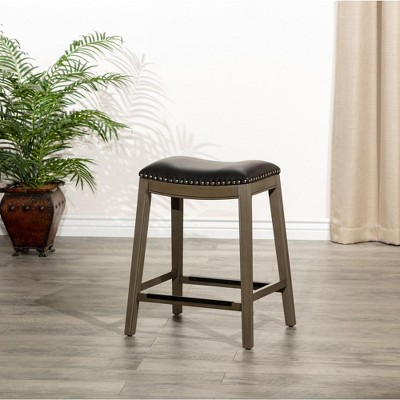 NicBex Dining Chairs Upholstered Chair Backless Saddle Leather Seat Counter Stools for Kitchen, Bedroom