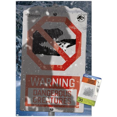 Trends International Jurassic World: Dominion - Warning Sign Logo Unframed Wall Poster Prints