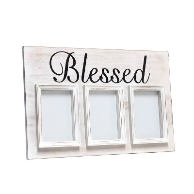 4"x6" Collage Frame Holds Three Photos Chalk White - Elegant Designs
