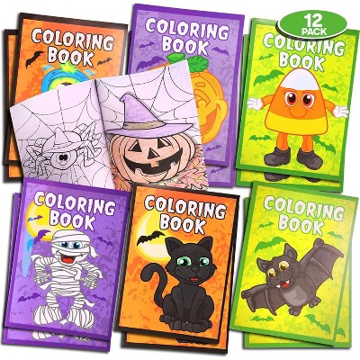 Halloween Coloring Book Party Favors, Mini Coloring Books 5" x 7" for Kids, Bulk Halloween Party Favors & Trick-or-Treat Goodie Bag Stuffers