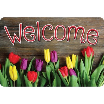 Ashley Productions® The Original Fun Mat™, Welcome Mat, 15.5" x 23.5", Tulips Welcome