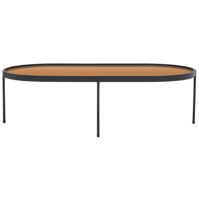 Emmerich Mirrored Coffee Table - Rose Gold/Black - Safavieh