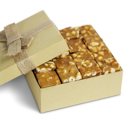Gourmet Peanut Brittle Gift Box - by Its Delish, Beautiful & Delicious Square Cut Pieces 16 Oz Peanuts Brittle