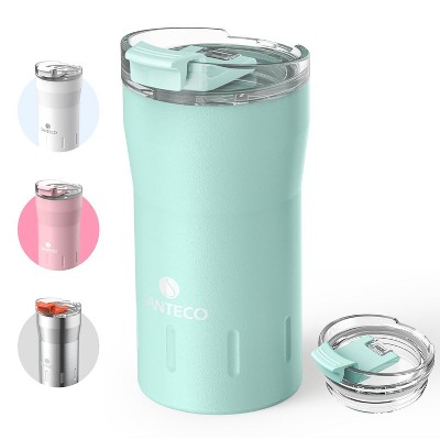 ZACHVO 12 oz Travel Coffee Mug, Insulated, Flip Lid, Stainless Steel, Spill Proof, Double Wall Vacuum, Reusable, Hot/Ice, Green