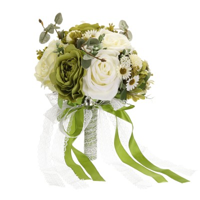 Unique Bargains Silk Wedding Artificial Flowers Bouquet 1 Pc