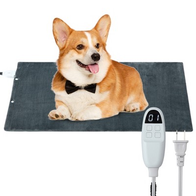 Pet Heating Pad, Faster Heating Electric Pads w/Chew Resistant Cord, 6 Adjustable Temperature & 5 Timer Indoor Warming Heated Mat Safe for Dogs Cats
