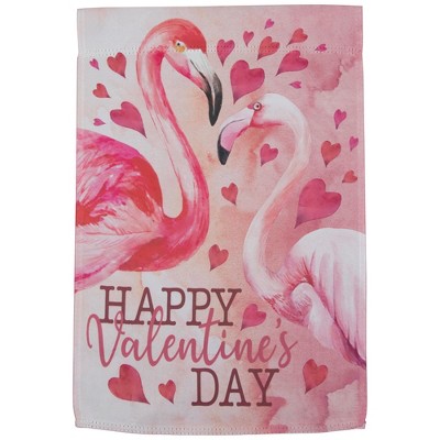 Northlight Happy Valentine's Day Flamingo Outdoor Garden Flag 18" x 12.5"