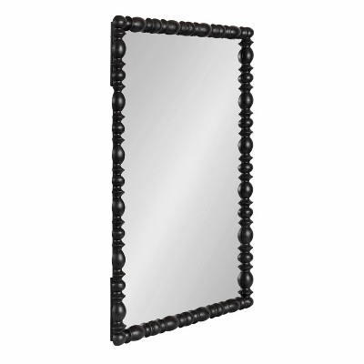 Kate & Laurel All Things Decor 23"X34" Prindle Turned Wood Rectangle Mirror Black