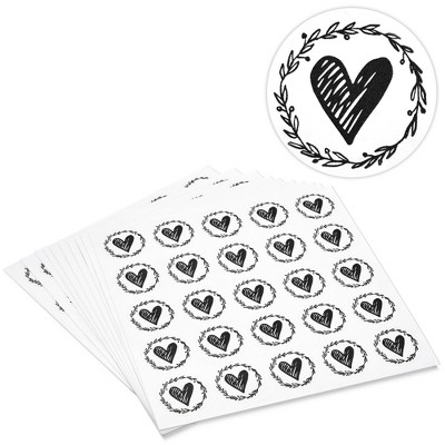 Bright Creations 250 Pack Heart Stickers, 1.25" Clear Vinyl Labels for Valentines Greeting Cards, Seals Envelope for Invites & Letters