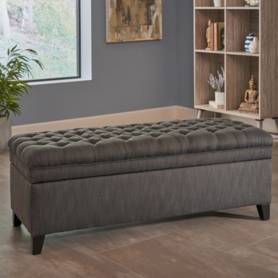 Storage Ottoman,Storage Ottoman Bench For Bedroom,Fabric End Of Bed Storage Bench, Button Tufted Footstool For Living Room Bedroom-Cuddlewood