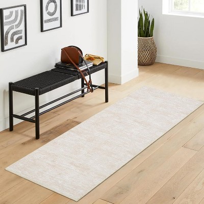 Runner Rug Washable Runner Rug Modern Abstract Runner Mat Hallway Contemporary Solid Rug Non-Slip Foldable Aesthetic Accent Floor Carpet