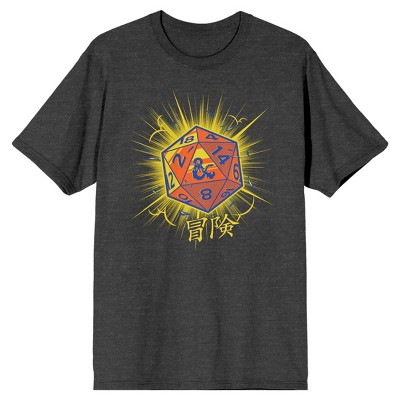 Dungeons & Dragons Glowing D20 Dice Men's Charcoal Heather T-shirt