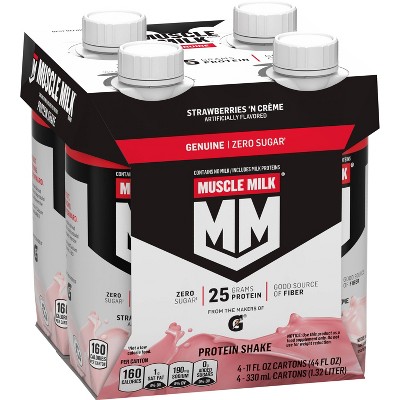 Muscle Milk Gen Strawberry Protein Shake - 4pk: Nutritional, Non-Caffeinated, Ready to Drink