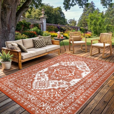 Outdoor Rug Waterproof Reversible Rug Plastic Straw Rug