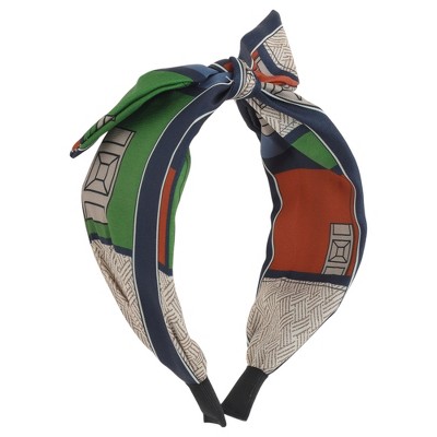 Unique Bargains Women's Wide Tie Bow Geometric Headbands 1 Pc