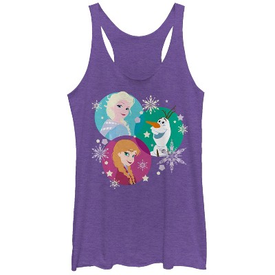 Women's Frozen Character Snowflakes Racerback Tank Top