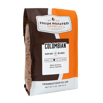 Fresh Roasted Coffee, 100% Colombian, Medium Roast Ground Coffee