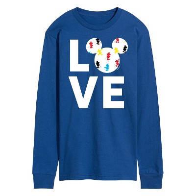 Men's - Disney - Mickey Mouse Love Long Sleeve Graphic T-Shirt