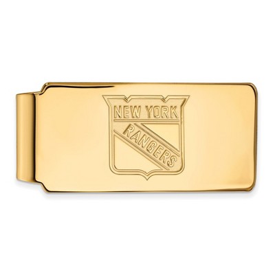Black Bow Jewelry 14k Yellow Gold New York Rangers NHL Money Clip