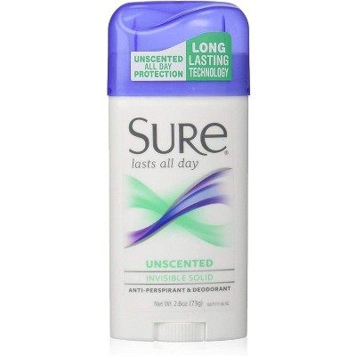 Sure Invisible Solid Unscented Deodorant 2.6 Oz