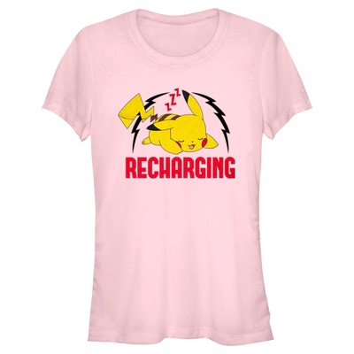 Juniors Womens Pokemon Recharging Pikachu T-Shirt