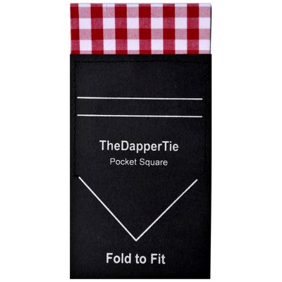 TheDapperTie - Men's Cotton Gingham Checks Flat Pre Folded Pocket Square on Card