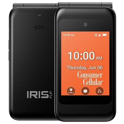 Consumer Cellular Iris Easy Flip (8GB) - Steel Gray: 3G & 4G LTE, 5MP Camera