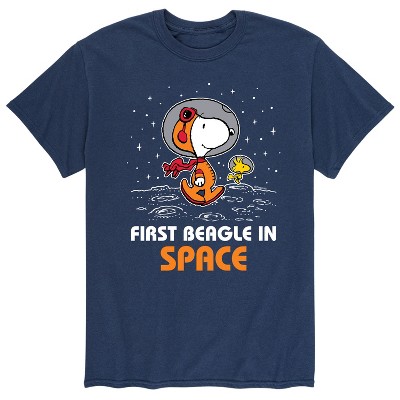Men's - Peanuts - Snoopy Space Beagle Astronaunt Short Sleeve Graphic T-Shirt