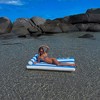 Sunnylife: Luxe Lilo - Blue Stripe - 70" Inflatable Pool Float, Headrest - 3 of 4