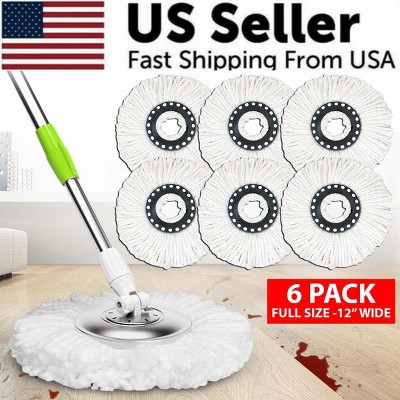 Racxily 6 Pack Replacement Microfiber Mop Head Refill 360¡ã Spin Easy Cleaning For Mop