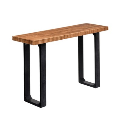MH London Mila 30" Classic Solid Wood Entryway & Living Room Console Table with Rectangular Top and Ribbed Edge