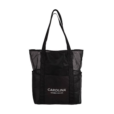 NCAA South Carolina Gamecocks Black Mesh Tote: Sports Pattern, Polyester, Shoulder Strap