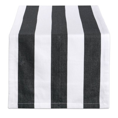 Dii Black/White Dobby Stripe Table Runner 18X108