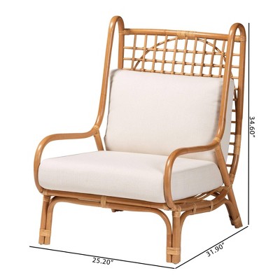 bali & pari Helina Rattan Accent Chair Light Honey