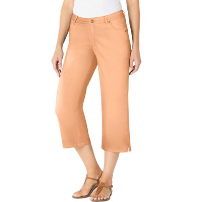 Woman Within Stretch Denim Five-Pocket Capri Jeans