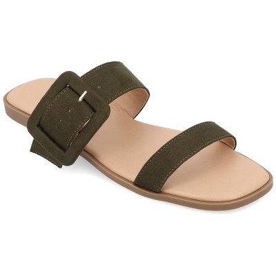 Journee Collection Women's Kerris Multi Strap Slip On Sandals