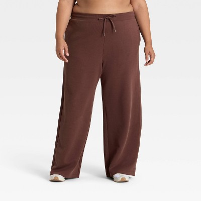 Women's Airy Sleek Ribbed Wide Leg Sweatpants - All In Motion™