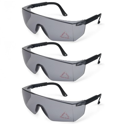 Bison Life Boxer Anti Fog Safety Glasses with Adjustable Temple & Built-in Side Shield, Protective Eyewear - 3pk