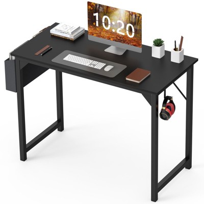 Mr Ironstone 40 inch Computer Desk for Home Office, Office Table for Small Spaces, Writing Desk with Headphone Hooks