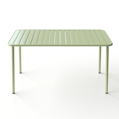 Gulches Green Long Outdoor Dining Table, Simple Waterproof Garden/Villa/Courtyard/Balcony Leisure Table