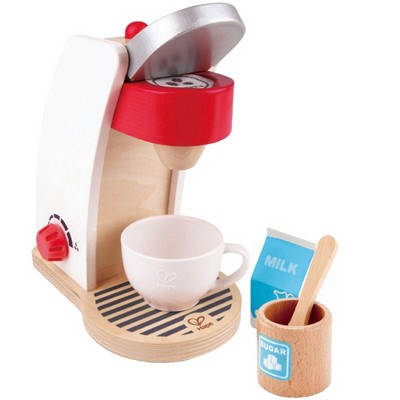 Hape My Coffee Machine Wooden Kitchen Accessory for Children, 6 Piece Set-White