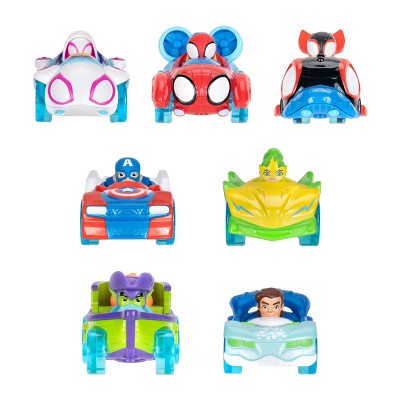 Spidey and His Amazing Friends Diecast Amazing Metal Water Webs Toy Vehicle - 7pk: 1:8 Scale, Plastic Car Set
