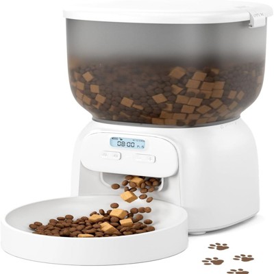 SEVOBAL Pet Bowl 4L Capacity Smart Food Dispenser for Cats and Small Dogs, Hands Free for Pet Owned Family in Daily Life, White, 9.45"*7.87"*7.87"