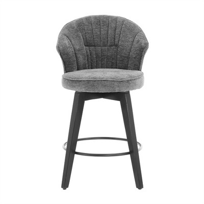 OUTSUPPLY 2 Pcs Wingback Swivel Bar Stools, Counter Height Adjustable Stools for Kitchen Island, Dining Room, Home Bar