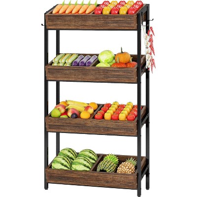 Tribesigns 4-tier Wood Utility Storage Shelves