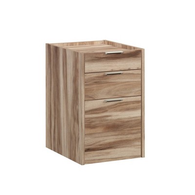 Bergen Circle Mobile Pedestal File Cabinet Kiln Acacia - Sauder: Office Storage, Legal/Letter Size, Easy Mobility